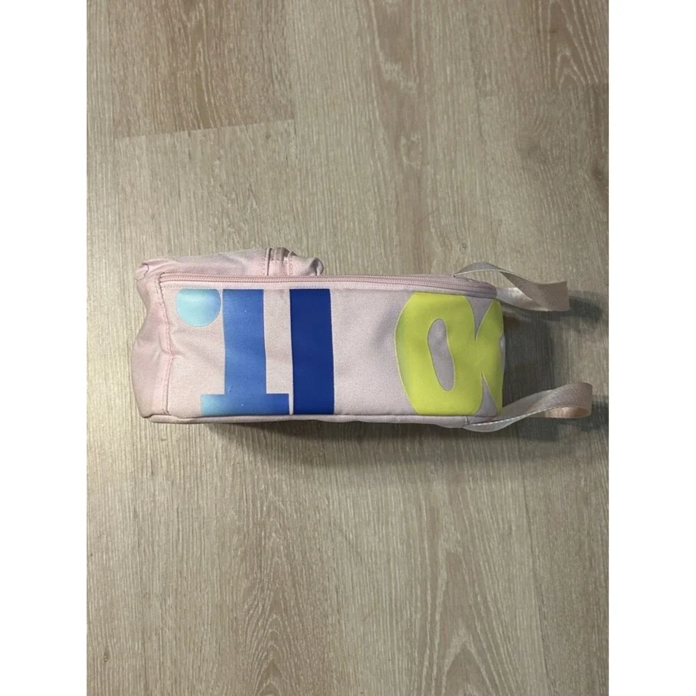 Nike Pink and Colorful Logo Multi Zip JDI Fuel Pack Lunch Bag